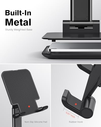 Anozer Tablet Stand Foldable & Adjustable,Portable Monitor Stand | Fit for iPad Holder Stand Compatible with iPad Pro 11, 12.9/for iPad 10.9; Surface Pro; Portable Monitor 4.7-15.6"