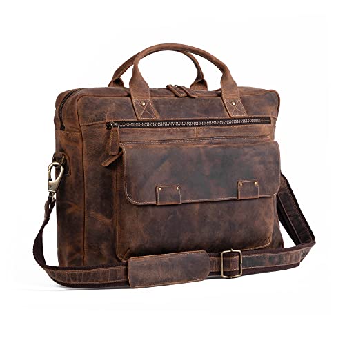 Leather briefcase 18 Inch Laptop Messenger Bags for Men and Women Best Office Briefcase Satchel Bag - style: 18 Inch