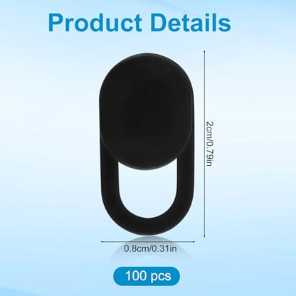 100pcs Laptop Camera Covers, Black Ultra-Thin Front Webcam Privacy Phone Camera Cover Slide Webcam Protects Your Privacy & Security for Laptop Desktop Cell Phone Tablet Accessories