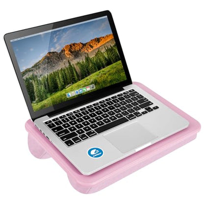 LAPGEAR Compact Lap Desk – Rose Quartz, Fits 14" Laptops | Microbead Cushion, Built-In Pencil Slot, Carry Handle, Fits Standard Letter-Size Paper (8.5" × 11") - color: Rose Quartz, size: 14″ Laptop (Compact)