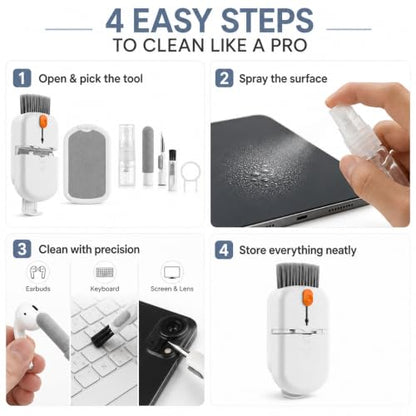 10 in 1 Phone Cleaning Kit, Portable Earbud Cleaning Kit Phone Charging Port Cleaner Tool Set for Laptop Notebook Computer Headphone Cleaner iphone Cellphone Keyboard Screen Camera Speaker Lens