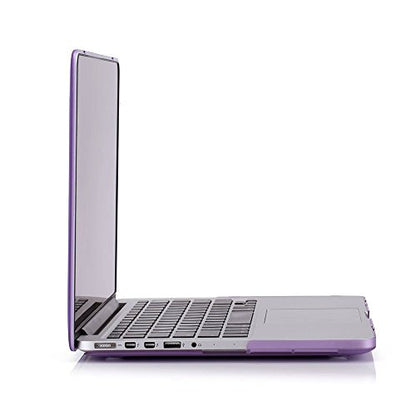 RUBAN Case for MacBook Pro 13 inch 2015 2014 2013 2012 (A1502 & A1425 Models), Plastic Hard Shell Case & Keyboard Cover for Old Version MacBook Pro Retina 13 Inch, Purple - color: Purple