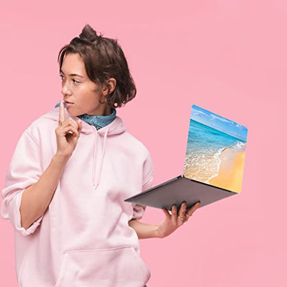 Laptop Skin Sticker Decal,13.3 14 15 15.4 15.6 inch Laptop Universal Vinyl Skin Sticker Cover,Dustproof Waterproof Reusable Art Decal Protector with Free 2 Wrist Pads (Beach and Sea) - color: Beach and Sea