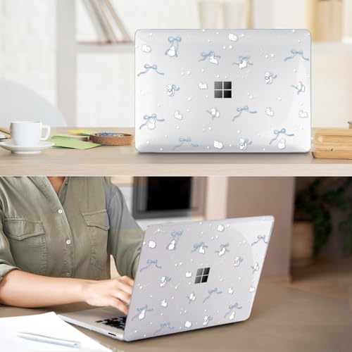 Case for 2024 Microsoft Surface Laptop 13.8 inch Touchscreen (7th Edition) Model: 2036, Protective Plastic Hard Shell Case + Keyboard Cover + Screen Protector + Webcam Cover, Bunny - color: Bunny
