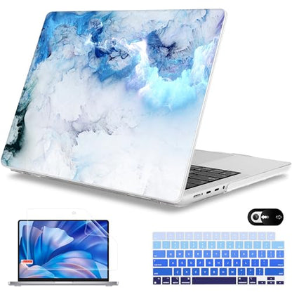 Mektron Case for M5 MacBook Pro 14 inch 2026 Model A3427 A3426 Fit 2025-2021 Model A3434 A3112 M4 A3112 A3401 A3185 M3 A2918 A2992 M2 A2779 M1 A2442 Pro/Max Cover, Cloud & Lightning - color: Cloud & Lightning
