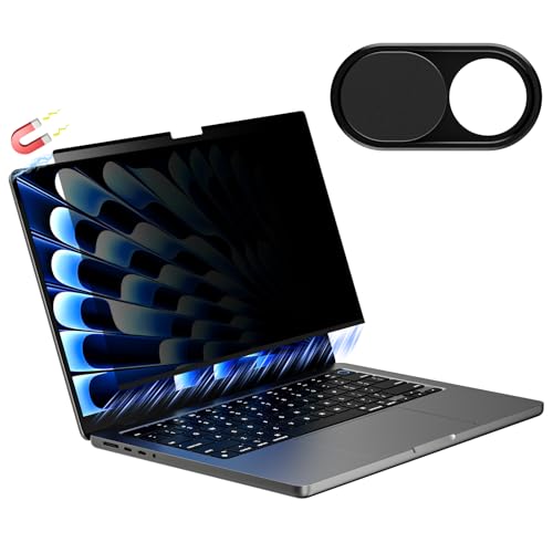 CloudValley Magnetic Privacy Screen for Macbook Pro 14 & 14.2 Inch | 2021-2026(M1, M2, M3, M4, M5, Pro, Max), Easy On/Off Removable Matte Anti Spy Glare Blue Light Filter with Camera Cover - size: for Macbook Pro 14 Inch 2021-2026(M1/2/3, M4, M5)