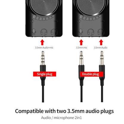USB Sound Card Virtual 7.1 Surround Sound USB External Sound Card Adapter with PUBG Sound Effects for PC/PS4/PS5/Mac/Gaming Headset,Plug and Play