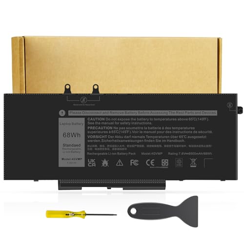 Futurebatt 4GVMP Laptop Battery Replacement for Dell Latitude 5400 5500 Precision 3540 3550 7590/7591/7791 2-in-1 Series RF7WM X77XY C5GV2 9JRYT MCV1G 1V1XF R8D7N [7.6V 68Wh] - size: 4GVMP 10.83×5.12×0.73 in