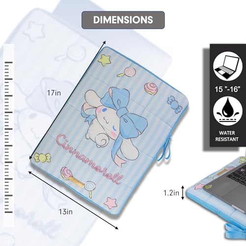 Sonix x Sanrio | Puffy Laptop Sleeve | 15-16 Inch, Quilted Pillow Puffer Laptop Carrying Case, Computer Sleeve | Cinnamoroll Lovely Ribbons - color: Cinnamoroll Lovely Ribbons