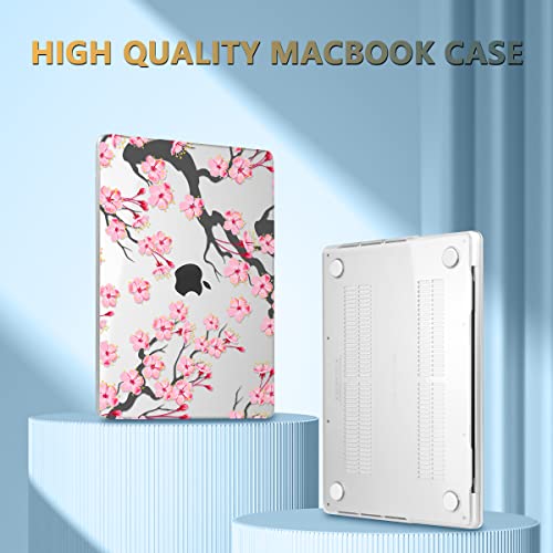 CISSOOK Case for MacBook Pro 14 inch M5 M4 M3 M2 M1 2026-2021 | A3434 A3427 A3426 A3112 A3185 A3401 A2918 A2992 A2779, 5in1 Set Ultra-Thin Hard Shell Case Keyboard Cover, Cherry Floral - color: 14inch-Cherry blossoms