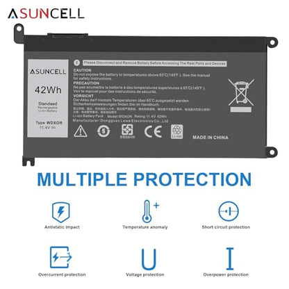 WDX0R Laptop Battery for dell Inspiron 15 7579 7569 5578 5565 5567 5568 5570 5775 5579 7560 7570 13 5378 5368 7375 7368 7378 17 5765 5767 5770 Series P69G001 P58F P58F001 P75F P66F P69G 3CRH3 - size: WDX0R 10.47 × 6.61 × 0.83 in