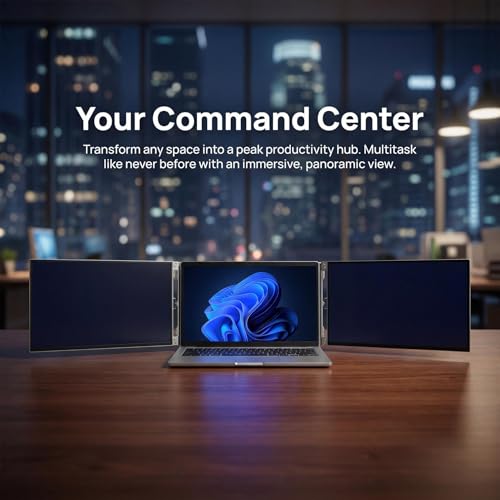 14-Inch WUXGA 60Hz 100% sRGB Dual Portable Monitor Extender | for 13.3–16”Laptops,Plug and Play,Aluminum Alloy,USB-C & H/D Interface,Suitable for Work,Travel and Commuting,Gaming - size: 14-inch