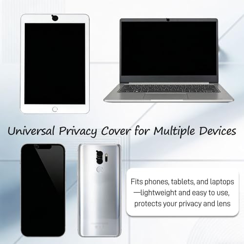 Solid Color Webcam Privacy Stickers, Anti-Peeping Camera Cover Tabs, Reusable Low-Tack Vinyl Covers, Multi-Size Black Sheets (7 Pack, Matte Finish)