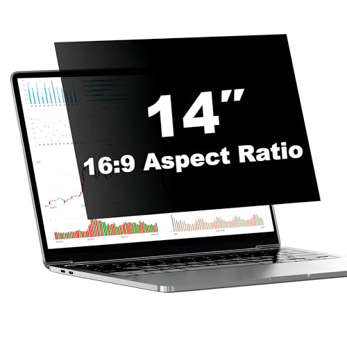 10 Pack 14 Inch Laptop Privacy Screen Shield for 16:9 Widescreen Computer | Anti-Glare Blue Light Privacy Filters; Anti Spy Privacy Screen Protector Film - size: 14 Inch (Diagonal) - 16:09 Aspect Ratio