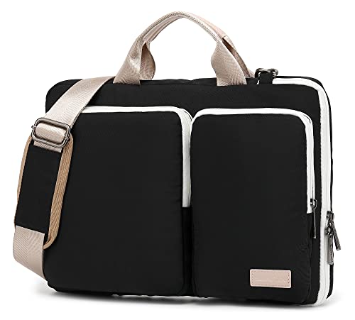 360° Protective Muti-Pockets Laptop Shoulder Bag Sleeve Case,Laptop Briefcase for 15.6 inch and 16 inch Laptop (Black) - color: Black, size: 15 inch-15.6 inch