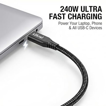 LDLrui USB4 Data Cable 3FT, 40Gbps, Thunderbolt 4/3 Compatible, 240W PD 3.1 Fast Charging, 8K@60Hz USB C Video Cable for MacBook Pro, iPhone 16/17, SSD, Dock & Monitor - size: 3FT