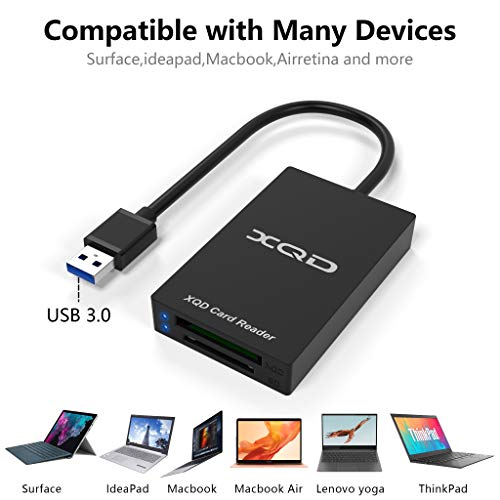 XQD Card Reader, USB 3.0 XQD/SD Card Reader Dual Slot Memory Card Reader 5Gpbs Super Speed Support Sony G/M Series, Lexar 2933x/1400x USB Mark XQD Card,SD Card for Windows/Mac OS - color: CR312-A