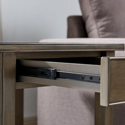 Leick Home Laurent End Table, 24", Smoke Gray - color: Gray / Pewter