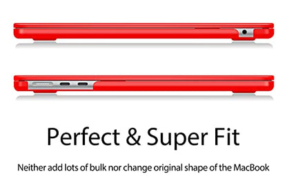 UESWILL Compatible with MacBook Air 13 inch M5 M4 M3 M2 Case 2022-2026 Model A3449 A3240 A3113 A2681, Matte Hard Shell Case Cover for MacBook Air 13.6 + Microfiber Cloth, Red - color: Red, size: MacBook Air 13" (M2 M3 M4 M5)