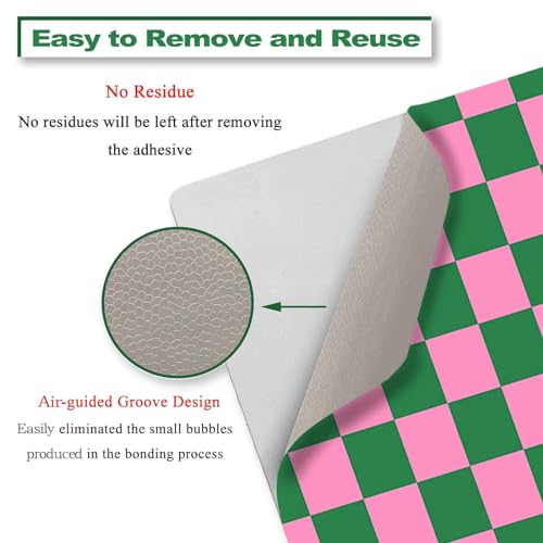 Laptop Decal Sticker Skin Cover, 11.6”12" 13" 13.3" 14" 15" 15.4" 15.6 inch Laptop Netbook Vinyl Skin Sticker Cover Art Notebook PC Reusable Protector (2 Wrist Pad Included), Pink Checkered - color: Pink Checkered
