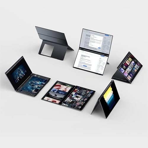 EHOMEWEI X1 Pro Dual Monitor, 2K 60Hz 16"*2 Laptop Expansion Portable Screens 2560 * 1600 100% DCI-P3 HDR 400 cd/㎡ Brightness for Gaming Phone/Switch/Windows MacOS No Stylus Touch