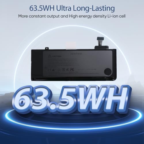 A1278 A1322 Battery Replacement for MacBook Pro 13 inch [Mid 2009 2010 2012 Early 2011 Late 2011] 661-5229 661-5557 020-6547-A 020-6765-A Long Lasting [63.5Wh 10.95V] - size: 8.27*3.07*0.43inch A1322