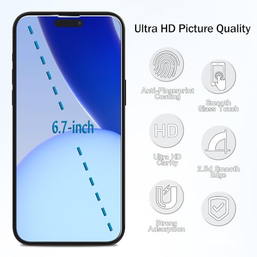 (2 Pack) Screen Protector Designed for iPhone 14 Pro Max 6.7-inch Anti Blue Light Tempered Glass Film, Easy to Install, Bubble Free - size: iPhone 14 Pro Max 6.7-inch