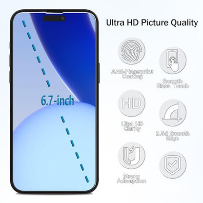 (2 Pack) Screen Protector Designed for iPhone 14 Pro Max 6.7-inch Anti Blue Light Tempered Glass Film, Easy to Install, Bubble Free - size: iPhone 14 Pro Max 6.7-inch