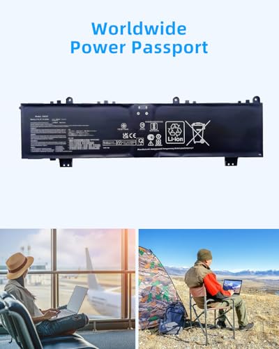 90Wh C41N2103 Laptop Battery Replacement for Asus for ROG for Zephyrus Duo 16 GX650RM GX650RS GX650RW GX650RX NR2202RM NR2202RS NR2202RW NR2202RX GX650RM-LS016W 4ICP5/63/113 15.4V High performance - style: C41N2103