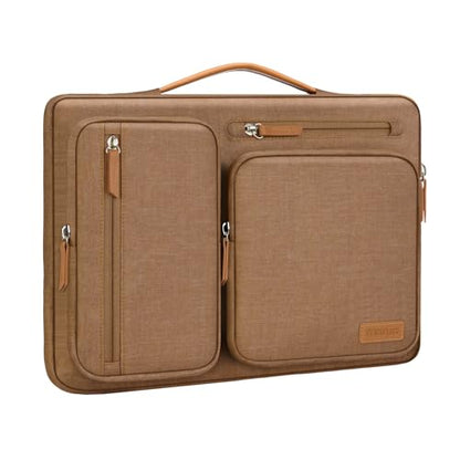 MOSISO 360 Protective Laptop Case 13.3 inch, 13-13.3 inch Laptop Sleeve | Compatible with MacBook Air/Pro 13 / Pro 14,HP Dell Acer ASUS, Side Open Carrying Case with 4 Zipper Pockets, Mocha - color: Mocha, size: 13.3 inch