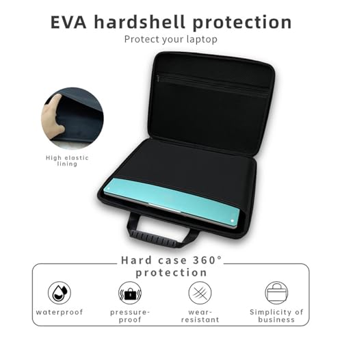 Hrad Shell 15.6inch HP Laptop Case Compatible for HP 15.6" Portable Computer Bag,Acer Aspire 5 Slim Notebook, EVA Protective Carrying Case Sleeve for 15.6" Lenovo IdeaPad,Black