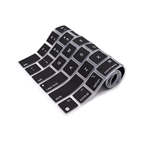 Se7enline Compatible with MacBook Keyboard Cover Skin for Mac Neo & Air 13/15 & Pro 14/16 inch (M5 M4 M3 M2 M1 A18 Pro) 2026/2025/2024/2023/2022/2021 Silicone Waterproof Dustproof Durable,Black - color: Black