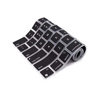 Se7enline Compatible with MacBook Keyboard Cover Skin for Mac Neo & Air 13/15 & Pro 14/16 inch (M5 M4 M3 M2 M1 A18 Pro) 2026/2025/2024/2023/2022/2021 Silicone Waterproof Dustproof Durable,Black - color: Black