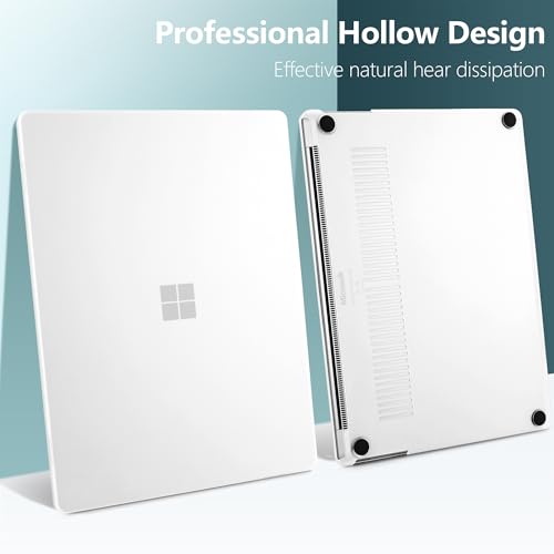 Crystal Frosted Case for 15" Microsoft Surface Laptop 8 2026 for Business 2024 2025 (7th Edition), Lightweight Ultra-Slim Shell with Keyboard Cover, OTG Adapter & Webcam, Frosted Clear - color: Frosted clear