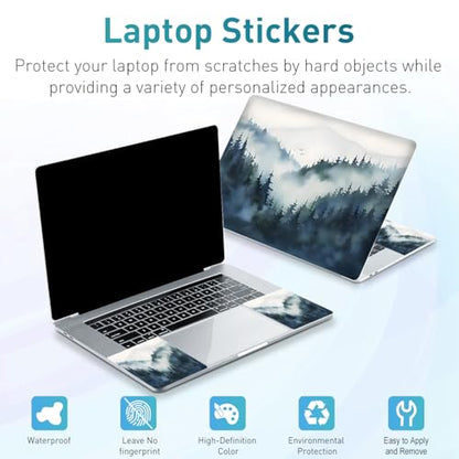 12.1-15.6 Inch Laptop Skin Decal, Universal Reusable Vinyl Laptop Cover Sticker, Waterproof Art Decal Protector - Misty Forest - color: Misty Forest