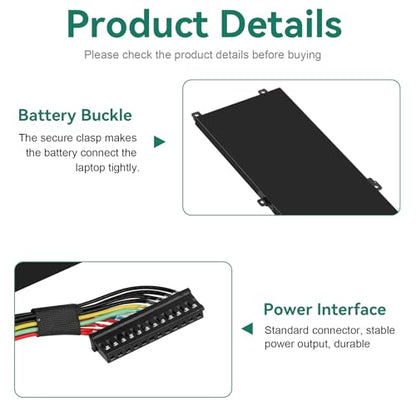 TREE.NB 97Wh 4K1VM Battery Replacement for Dell G7 17 7700 Series Notebook W62W6 0W62W6 9TM7D 09TM7D XYCW0 0XYCW0 V0GMT NCC3D 0NCC3D NYD3W 0NYD3W 6-Cell - size: 13.46x3.31x0.28inch 4K1VM