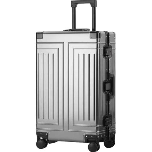All Aluminum Carry On Luggage，Cut from Whole Aluminum Sheet，22x14x9 Airline Approved ，（3rd Generation，Premium Metal zipperless suitcase ） (grey, 26inch) - color: grey, size: 26 inch