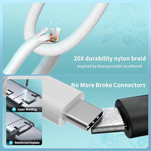 Short USB4 for Thunderbolt 4 Cable 1FT, 40Gbps USB C Data Cable Twice as Fast as USB C 3.2 Gen 2x2, 8K Video Display & 240W PD Fast Charging, Compatible with SSD, MacBook, iPhone 17/16, Docking, Hub - size: 1FT