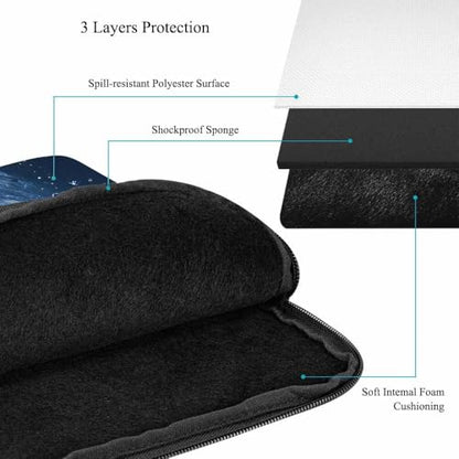 Laptop Sleeve Bag 15.4 15.6 Inch,Baseball Ball in Fire and Water Protective Polyester Computer Cases Laptop Cover Briefcase Bag Tablet Travel Cover - color: LPS-023