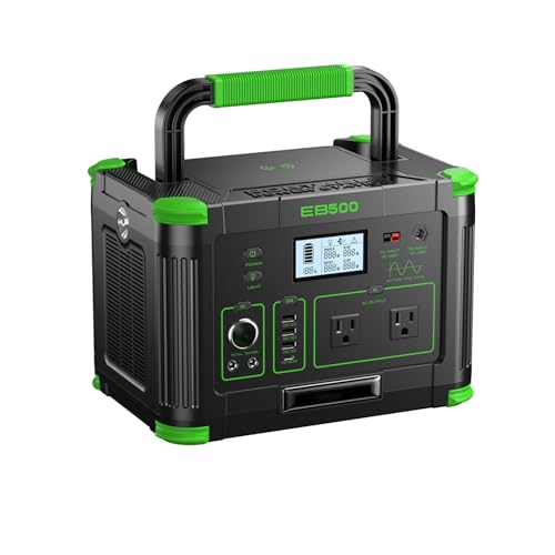 500W Portable Power Station 519.48Wh, Solar Generator Built-in BMS | 120V Pure Sine Wave AC Outlet Backup Lithium Battery with 60W USB-C PD Output for Outdoor Camping Emergency (Peak 1000W) - color: Dark Orange