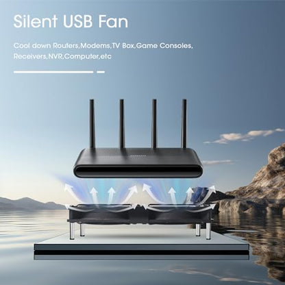 Dual 120mm 5V USB Cooling Fan with Speed Controller Dual Ball Bearings Quiet USB Fan for Router TV Box Micro Computer Cabinet Cooling - size: 2x120mm