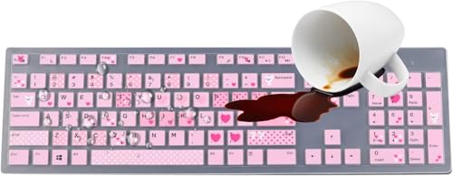Keyboard Cover Skins Compatible with Dell KM636 Wireless Keyboard & Dell KB216 Wired Keyboard & Dell Optiplex 5250 3050 3240 5460 7450 7050 & Dell Inspiron AIO 3475/3670/3477 All-in one Desktop-Lovly - color: Lovly