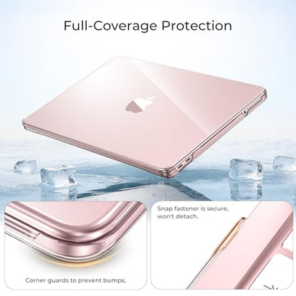 EooCoo Case for MacBook Neo 13 inch 2026, Scratch Resistant, Crystal Blush | Lightweight, Sturdy, Easy Snap-On, Against Scratches & Everyday Bumps, Model A3404 with A18 Pro Chip - color: Crystal Blush, size: Neo 13-inch