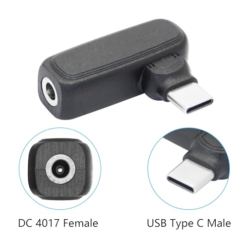 90 Degree 100W DC 4.0mm x 1.7mm Power Adapter, Input 15 - 20.5V, PD Chip | Right Angle DC 4017 Female to USB Type C Male PD Plug, Built in PD Intelligent Chip Quick Identification V/A, for USB C Port - style: DC 4017 Female to USB Type c Male - 100W