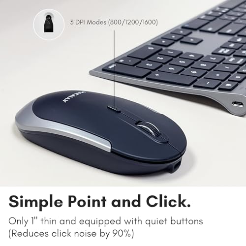 Macally Premium Bluetooth Keyboard and Mouse for Mac | Compatible Wireless Apple Keyboard and Mouse Combo (110 Keys Multi-Device Rechargeable) for MacBook Pro/Air and iMac - Space Gray - color: Space Gray