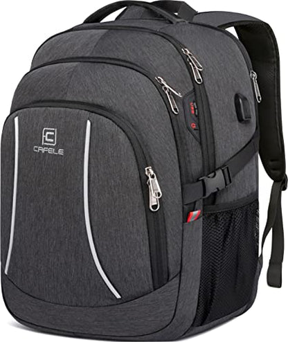 CAFELE Backpack,17.3in Durable Travel Laptop Backpack, College Backpack,RFID Anti Theft Pocket Big Business Computer Bag,Water Resistant School Bookbag for Teens Men Women,Gifts Grey - color: 17.3-grey, size: 17.3inch