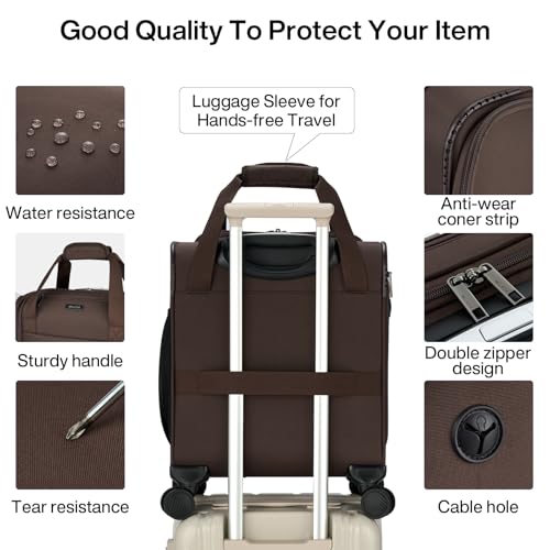 MILADA Underseat Carry On Luggage with Wheels, Airline Approved 16-inch Spinner Small Suitcase, Softside Travel Luggage, Personal Item Overnight Bag, Business Mini Suitcase for Women and Men, Coffee - color: Coffee