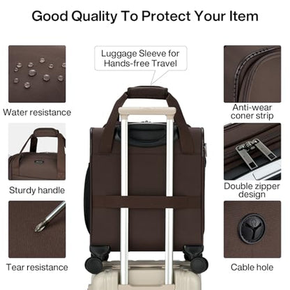 MILADA Underseat Carry On Luggage with Wheels, Airline Approved 16-inch Spinner Small Suitcase, Softside Travel Luggage, Personal Item Overnight Bag, Business Mini Suitcase for Women and Men, Coffee - color: Coffee