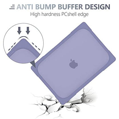 Batianda Heavy Duty Case for MacBook Air 13.6 inch with Stand,Lavender Grey | Fits M5 M4 M3 M2 Chip 2026-2022 Model, Ergonomic Stand Holds 22 lbs, Shockproof Bumper, with Keyboard Cover Screen Protector - color: Lavender Grey