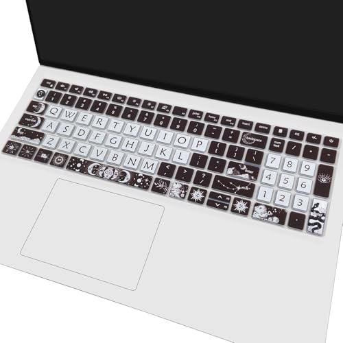 Cute Keyboard Cover for Dell Inspiron 15 3000 5000 7000 3510 3511 3515 3525 3530 3535 5510 5515 5518 7510 15.6", Inspiron 16 7610, Vostro 15 3510 5510 5515, Latitude 3520, Sun and Moon - color: Sun and Moon